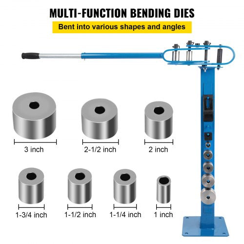 Manual Metal Bender Flat Bar  Square Rod Bending 7 Dies Steel Tube Bender With Floor Stand For Fabr 3