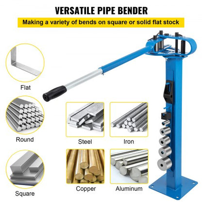 Manual Metal Bender Flat Bar  Square Rod Bending 7 Dies Steel Tube Bender With Floor Stand For Fabr 4