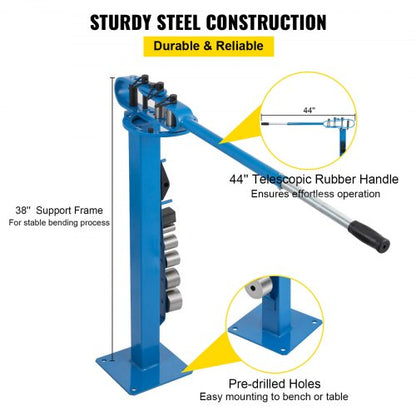 Manual Metal Bender Flat Bar  Square Rod Bending 7 Dies Steel Tube Bender With Floor Stand For Fabr 5