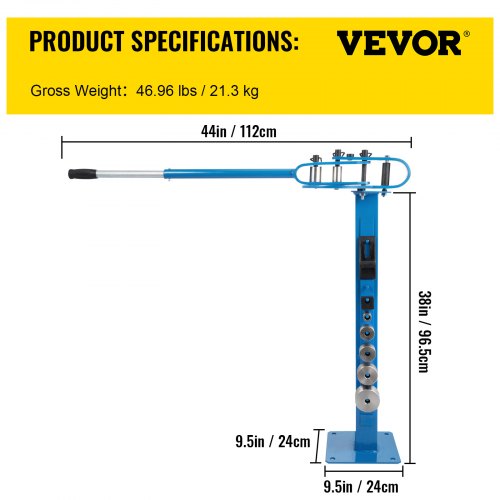Manual Metal Bender Flat Bar  Square Rod Bending 7 Dies Steel Tube Bender With Floor Stand For Fabr 7