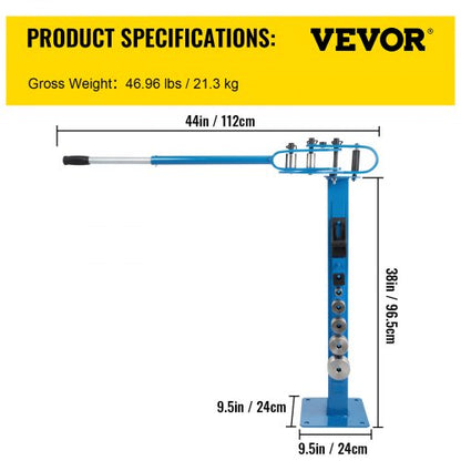 Manual Metal Bender Flat Bar  Square Rod Bending 7 Dies Steel Tube Bender With Floor Stand For Fabr 7