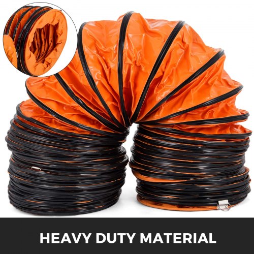 PVC Flexible Ducting Hose with S Hook and Steel Wire Support, Ventilation Duct Hose for Utility Blower Fans, Exhaust