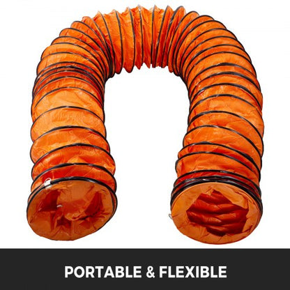 PVC Flexible Ducting Hose with S Hook and Steel Wire Support, Ventilation Duct Hose for Utility Blower Fans, Exhaust