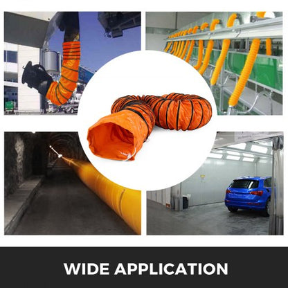 PVC Flexible Ducting Hose with S Hook and Steel Wire Support, Ventilation Duct Hose for Utility Blower Fans, Exhaust