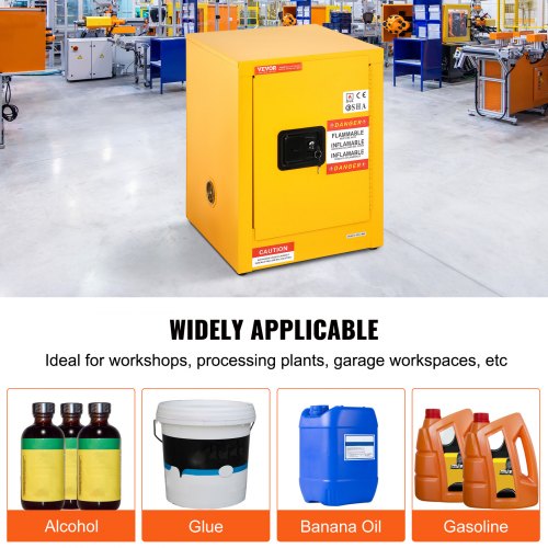 Safety Cabinet, Flammable Storage Cabinet with Adjustable Shelf, Galvanized Steel, Leak-Proof Design for Garage