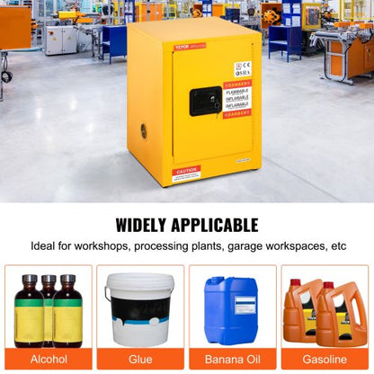 Safety Cabinet, Flammable Storage Cabinet with Adjustable Shelf, Galvanized Steel, Leak-Proof Design for Garage