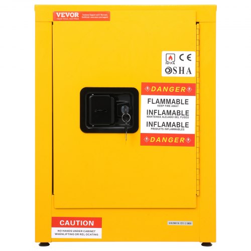 Safety Cabinet, Flammable Storage Cabinet with Adjustable Shelf, Galvanized Steel, Leak-Proof Design for Garage