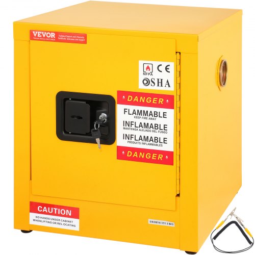 Galvanized Steel Flammable Cabinet, Safety Storage with Adjustable Shelf, Lock for Industrial, Commercial, Home