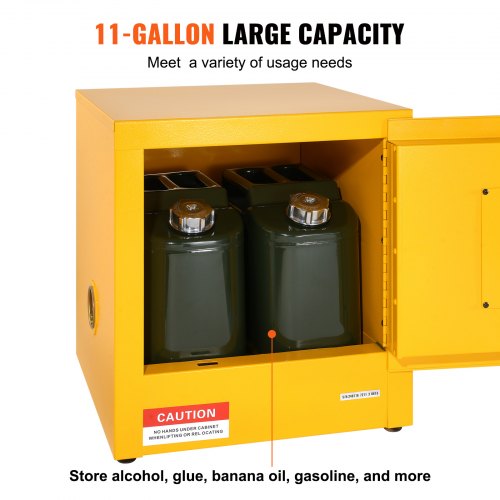 Galvanized Steel Flammable Cabinet, Safety Storage with Adjustable Shelf, Lock for Industrial, Commercial, Home