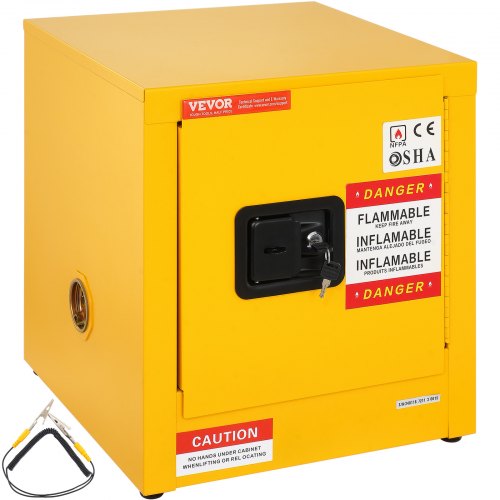Galvanized Steel Flammable Cabinet, Safety Storage with Adjustable Shelf, Lock for Industrial, Commercial, Home