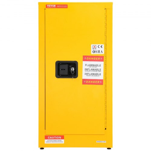 Adjustable Shelf Flammable Storage Cabinet, Galvanized Steel Safety Cabinet for Flammable Liquids, Commercial & Home Use