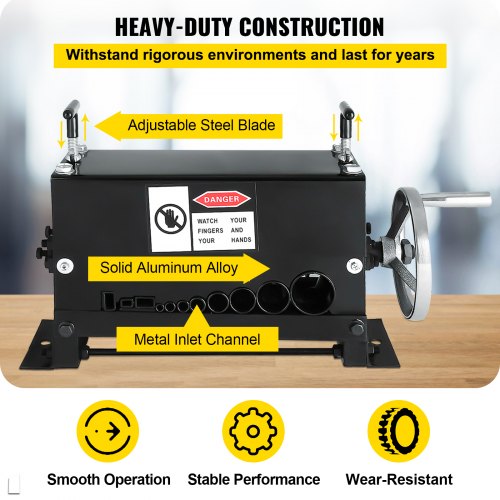 Heavy-Duty Manual Wire Stripping Machine Tool, Cable Stripper for Copper & Aluminum Recycle, Hand Crank Industrial