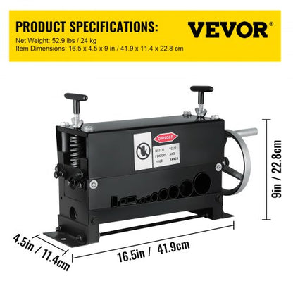 Heavy-Duty Manual Wire Stripping Machine Tool, Cable Stripper for Copper & Aluminum Recycle, Hand Crank Industrial