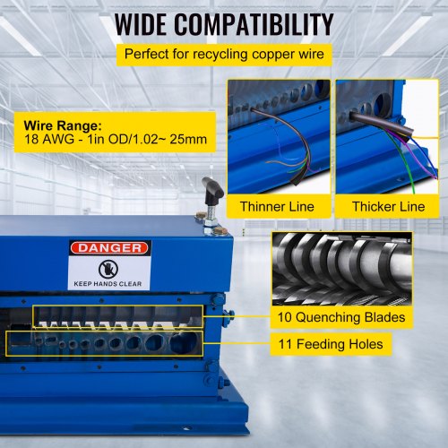 Automatic Wire Stripping Tool, Cable Wire Stripping Machine for Copper Wire Stripper for Scrap Recycling