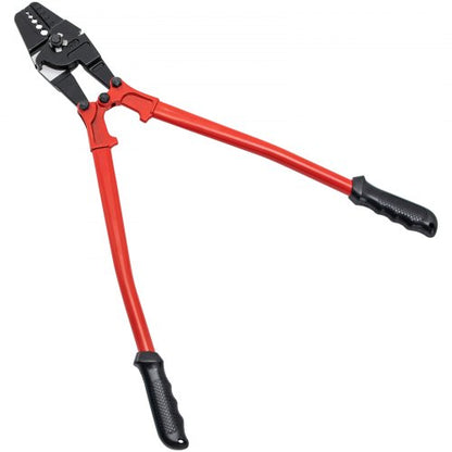 Hand Swager Crimper, Swaging Tool Cavity, Long Handle Wire Rope Crimping Tool for Copper & Aluminum Oval Stop Sleeves