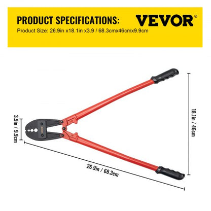 Hand Swager Crimper Tool, Wire Rope Crimping Tool for Sleeves, Long Handle Swaging Tool for Copper & Aluminum Cables
