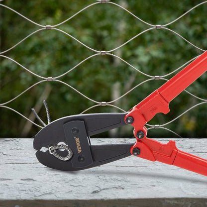 Hand Swager Crimper Tool, Wire Rope Crimping Tool for Sleeves, Long Handle Swaging Tool for Copper & Aluminum Cables