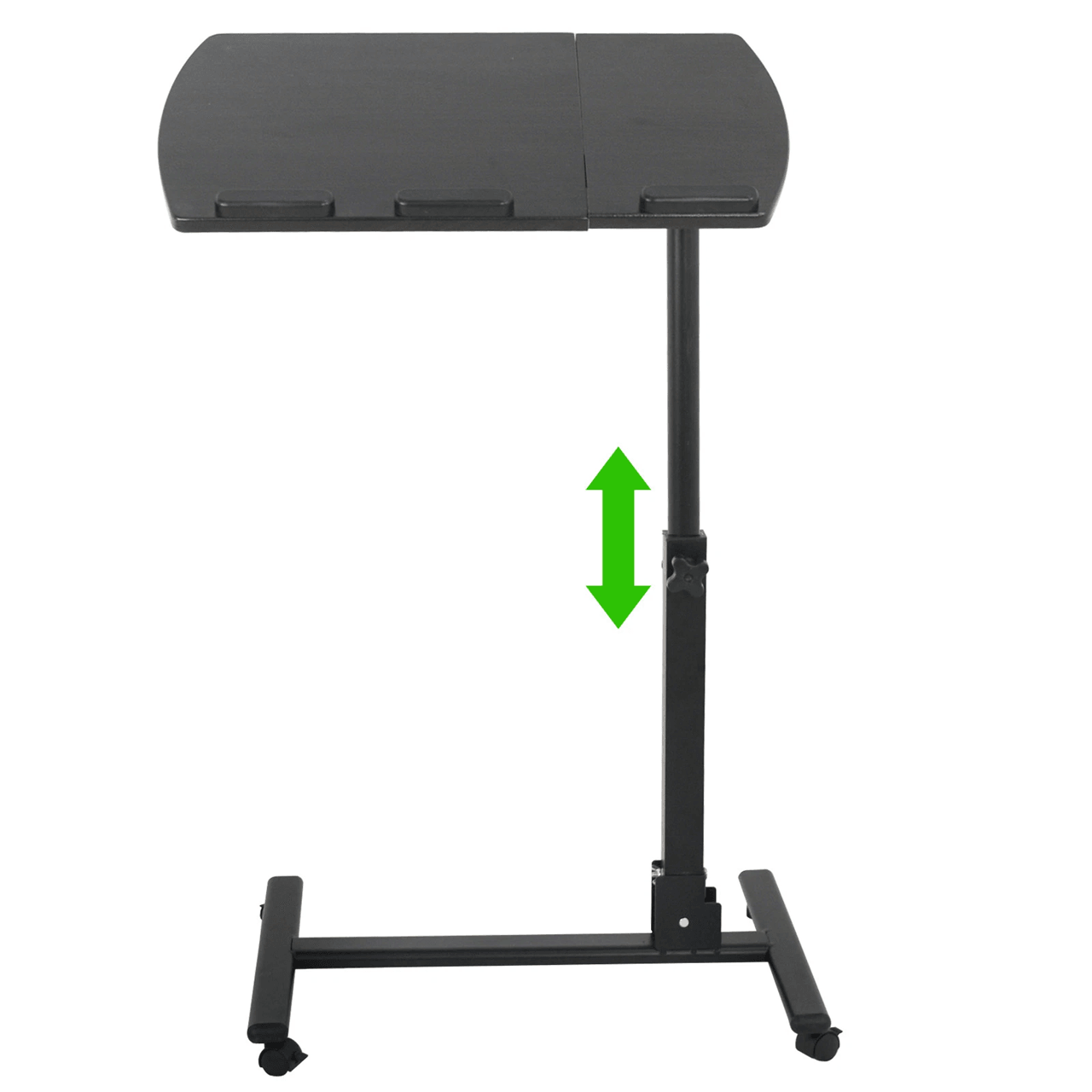 Adjustable Rolling Laptop Desk With Tilting Tabletop And Overbed Design 7