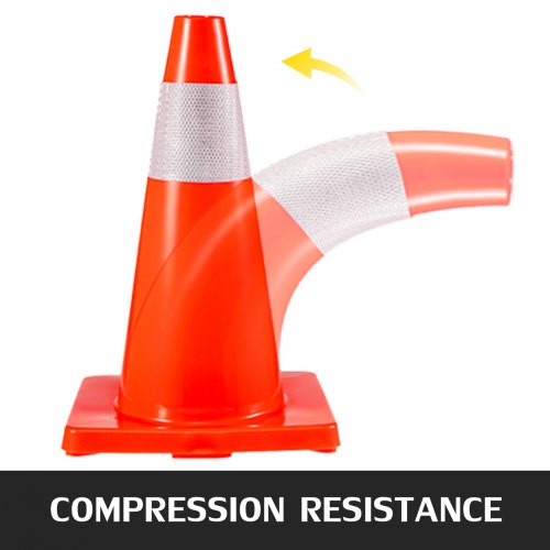 Traffic Safety Cones, Reflective Parking Cones with Stable PVC Base for Driveway, Road Work, Construction & Hazard Zone