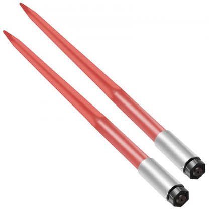43 Bale Hay Spike Red Coated HighStrength Spear With Hex Nut  Sleeve For Quick Attach To Tractors L 9