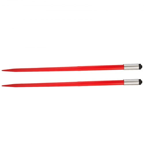 2Pack Red Coated Bale Forks 49 HeavyDuty Bale Hay Spike With Hex Nut  Sleeve For Buckets Tractors   8