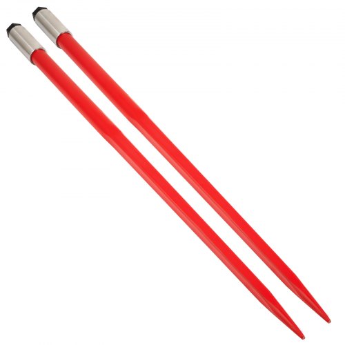 2Pack Red Coated Bale Forks 49 HeavyDuty Bale Hay Spike With Hex Nut  Sleeve For Buckets Tractors   7