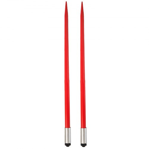 2Pack Red Coated Bale Forks 49 HeavyDuty Bale Hay Spike With Hex Nut  Sleeve For Buckets Tractors   9