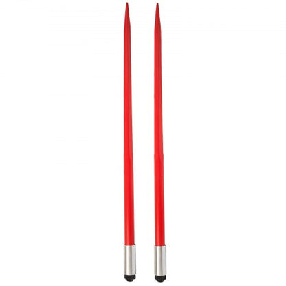 2Pack Red Coated Bale Forks 49 HeavyDuty Bale Hay Spike With Hex Nut  Sleeve For Buckets Tractors   9