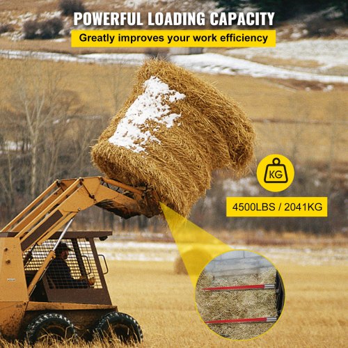 2Pack Red Coated Bale Forks 49 Bale Hay Spike With Quick Attach System 4500LB Capacity For Buckets  4