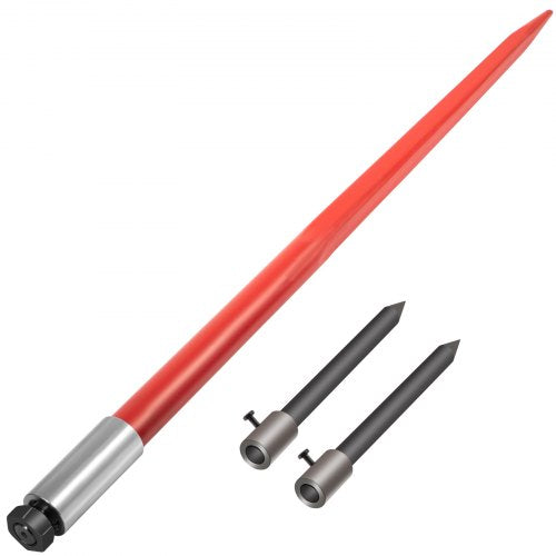 HeavyDuty Hay Bale Spear Set Quick Attach 49 Bale Spike With Hex Nut  Sleeve 2 Stabilizer Spears  F 1