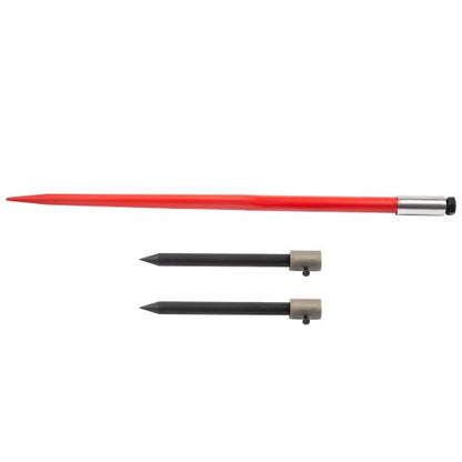 HeavyDuty Hay Bale Spear Set Quick Attach 49 Bale Spike With Hex Nut  Sleeve 2 Stabilizer Spears  F 7