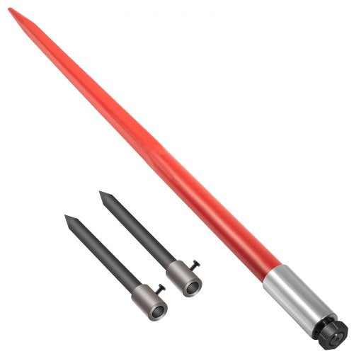 HeavyDuty Hay Bale Spear Set Quick Attach 49 Bale Spike With Hex Nut  Sleeve 2 Stabilizer Spears  F 9