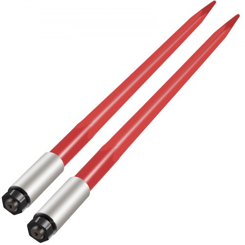 39 HeavyDuty Red Coated Bale Forks 3000LB Capacity Bale Hay Spike With Hex Nut  Sleeve For Tractors 1