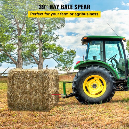 39 HeavyDuty Red Coated Bale Forks 3000LB Capacity Bale Hay Spike With Hex Nut  Sleeve For Tractors 2