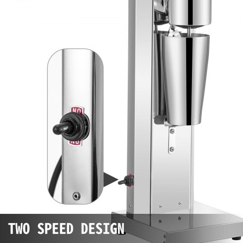 Single Head Classic Milkshake Maker with 800ml Cup, 2 Speed Adjustable Silver Milkshake Maker Machine for Smoothies