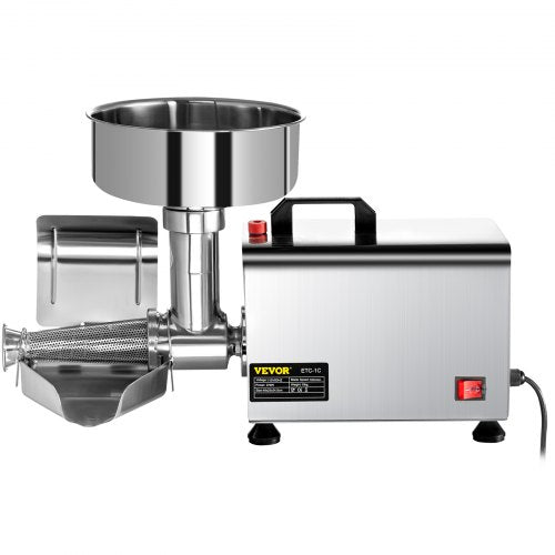Electric Tomato Milling Machine, Stainless Steel Tomato Press & Strainer with 90-160 Kg/H Pure Copper Motor.
