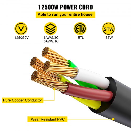 30FT 50Amp RV Extension Cord 6AWG Copper Wire Power Cable For Motorhome Camper  Trailer With Handle 2
