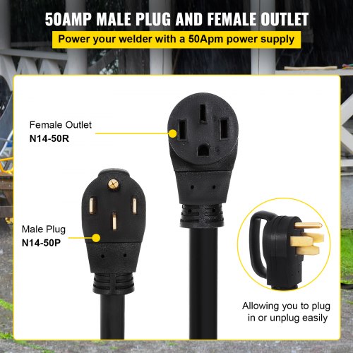 30FT 50Amp RV Extension Cord 6AWG Copper Wire Power Cable For Motorhome Camper  Trailer With Handle 4