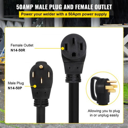 30FT 50Amp RV Extension Cord 6AWG Copper Wire Power Cable For Motorhome Camper  Trailer With Handle 4