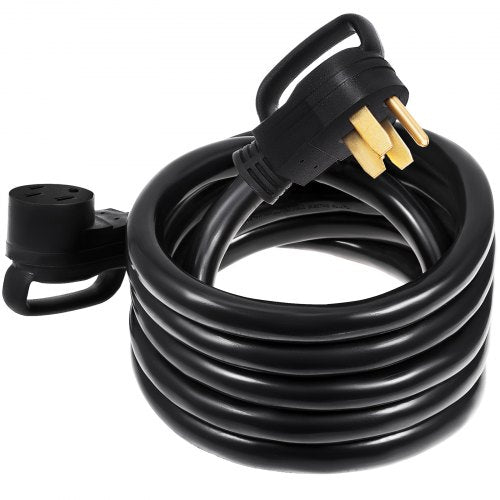 Heavy-Duty Amp RV Extension Cord, Durable Wire Diameter Power Supply Cable with Copper Wire & Plugs for Trailer, Camper