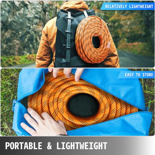 Double Braid Polyester Pulling Rope, Strength Nylon Core Load Rope for Sailing, Towing, Outdoor & Indoor Utility Use