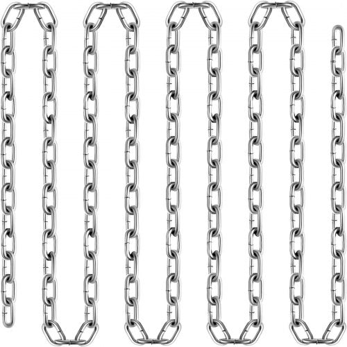 100Ft Grade 30 Proof Coil Chain, Zinc Plated Heavy-Duty Chain for Towing, Logging, Agriculture & Guard Rails