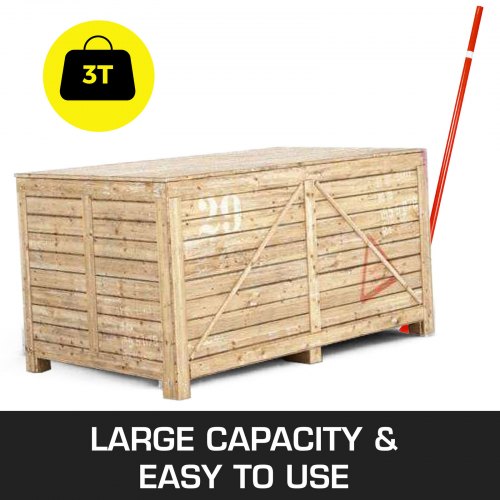 6FT Pry Lever Bar, 6600 lbs Capacity Heavy Duty 3T Prylever Bar with Durable Wheels & Ergonomic Handle