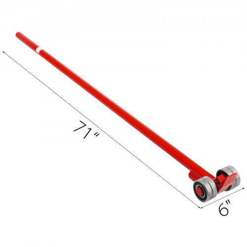 6FT Pry Lever Bar, 6600 lbs Capacity Heavy Duty 3T Prylever Bar with Durable Wheels & Ergonomic Handle