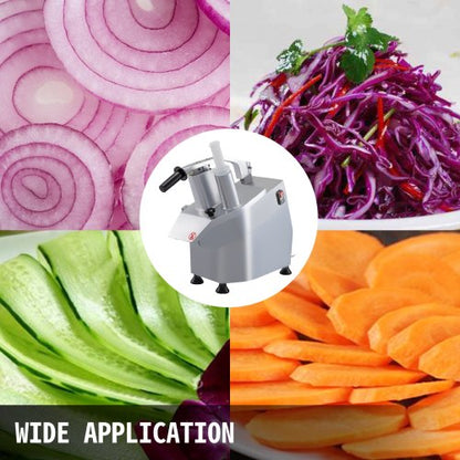 550W Electric Vegetable Slicer, 1600 RPM Stainless Steel Vegetable Processor with 6 Detachable Blades