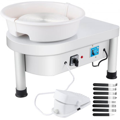 280W 25cm Electric Pottery Wheel, Ceramic Machine for Clay Art, Craft & DIY (110V)