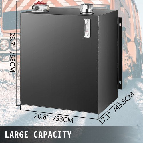 Hydraulic Oil Tanks Fuel Tank, Heavy Duty Steel Hydraulic Reservoir with Filter, Strainer, Breather Cap & Temp Gauge