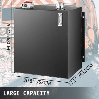 Hydraulic Oil Tanks Fuel Tank, Heavy Duty Steel Hydraulic Reservoir with Filter, Strainer, Breather Cap & Temp Gauge
