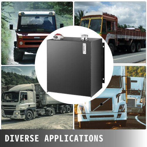 Hydraulic Oil Tanks Fuel Tank, Heavy Duty Steel Hydraulic Reservoir with Filter, Strainer, Breather Cap & Temp Gauge