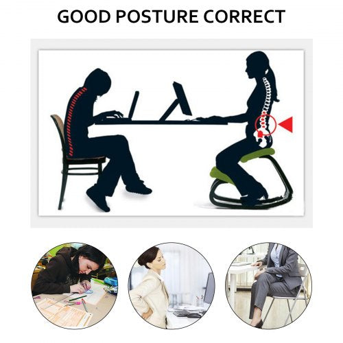 Ergonomic Kneeling Chair for Better Posture, Heavy Duty Wooden Kneeling Stool for Office, Meditation & Home Use